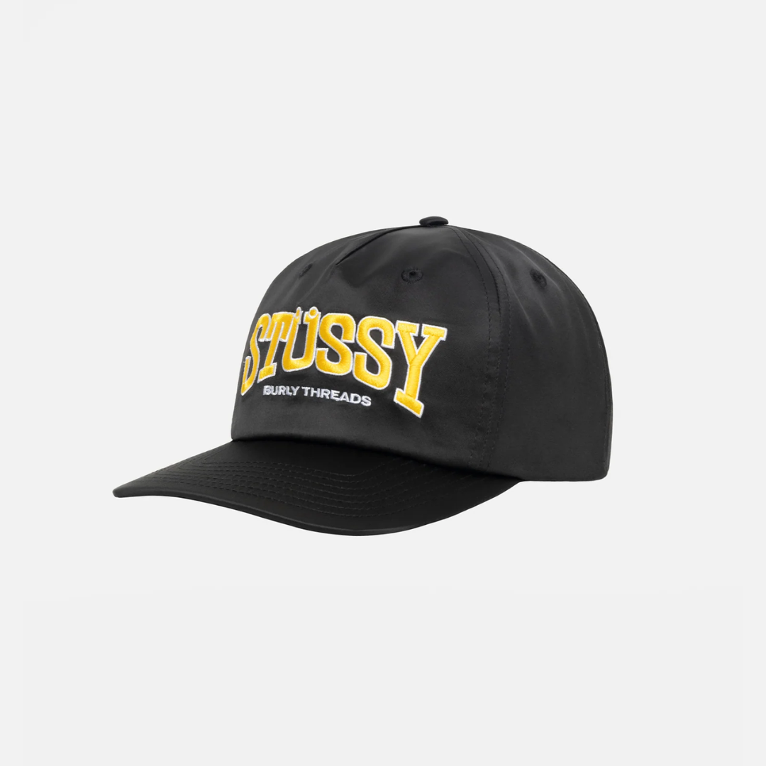 Mid Depth Burly Threads Snapback Black